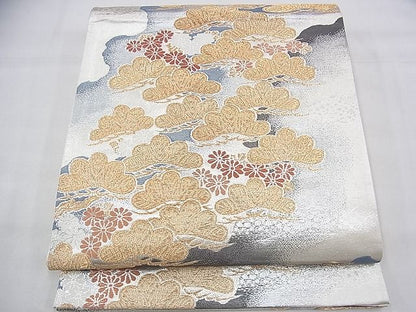 平和屋着物◎六通柄袋帯 唐織 浜松菊水文 金銀糸 逸品 BAAH5932fk