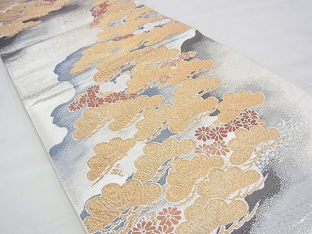 平和屋着物◎六通柄袋帯 唐織 浜松菊水文 金銀糸 逸品 BAAH5932fk