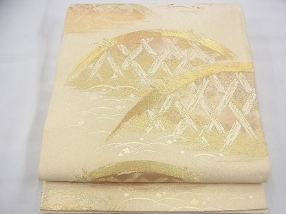 平和屋着物◎六通太鼓袋帯 光悦垣 金糸 逸品 BAAH5955fk
