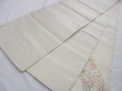 平和屋着物◎太鼓柄袋帯 綴れ エ霞吉祥花文 金銀彩 逸品 BAAI0219du