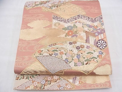 平和屋着物◎六通柄袋帯 唐織 京五彩花 金糸 逸品 BAAH8361fk