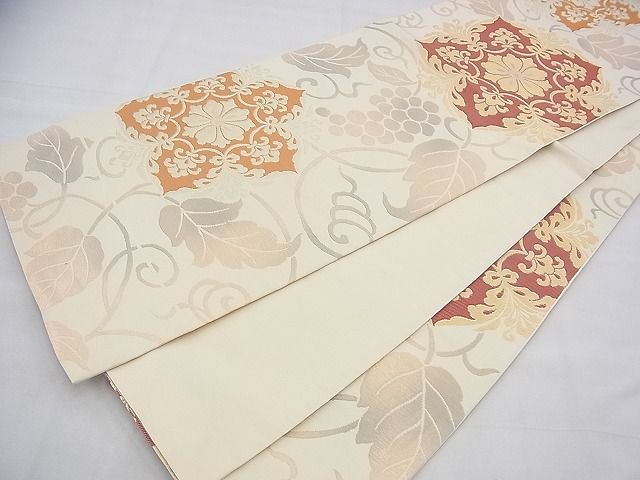 平和屋着物◎全通柄 本袋帯 宝相華 金糸 逸品 BAAH8377fk