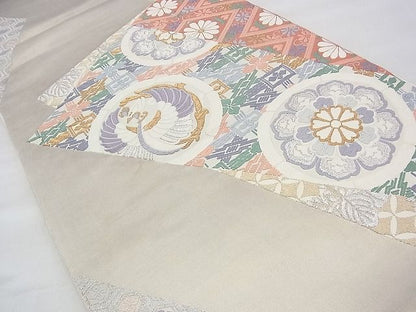 平和屋着物◎六通柄袋帯 唐織 鳳凰有職色紙重ね 金銀糸 逸品 BAAH8395fk
