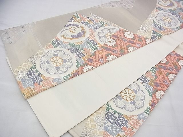 平和屋着物◎六通柄袋帯 唐織 鳳凰有職色紙重ね 金銀糸 逸品 BAAH8395fk