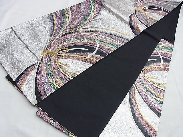 平和屋着物◎六通柄袋帯 束ね熨斗文様 金銀糸 逸品 BAAI0292du