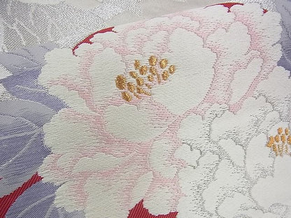 平和屋着物◎六通柄袋帯 唐織 牡丹 金銀糸 逸品 BAAH8397fk