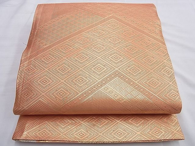 平和屋着物◎佐賀錦　両面六通柄袋帯　道長浜松文様　金糸　逸品　BAAI0308du