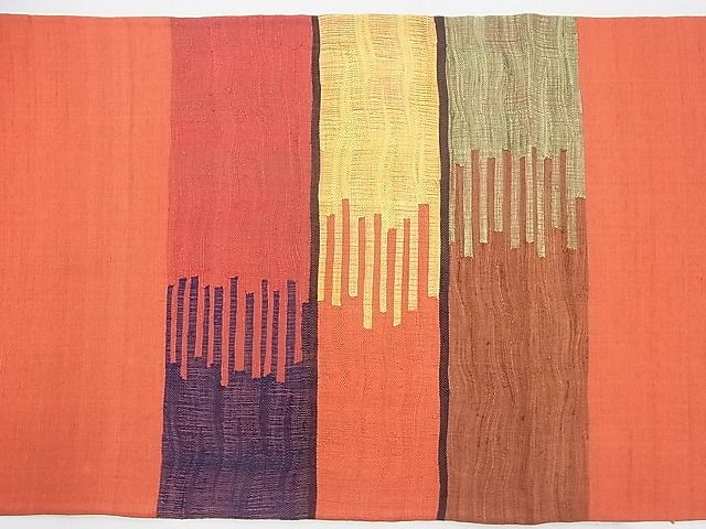 平和屋着物◎太鼓柄袋帯 すくい織 横段文 逸品 BAAH8407fk