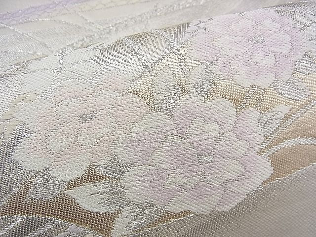 平和屋着物◎六通柄袋帯 唐織 花扇面流し 金糸 逸品 BAAH8412fk