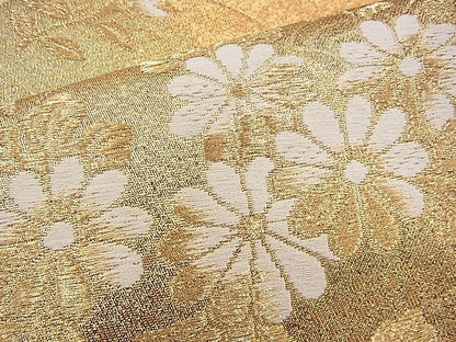 平和屋着物◎六通柄袋帯 唐織 秋草文 金糸 逸品 BAAH8439fk