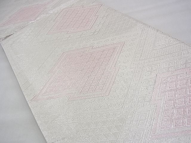 平和屋着物◎佐賀錦 全通柄袋帯 松皮菱 銀糸 逸品 BAAH8425fk
