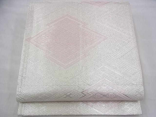 平和屋着物◎佐賀錦 全通柄袋帯 松皮菱 銀糸 逸品 BAAH8425fk