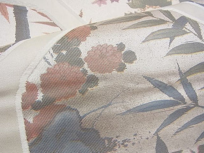 平和屋着物◎六通柄袋帯 手描き 華衣雅箔 銀糸 逸品 BAAH9219fk