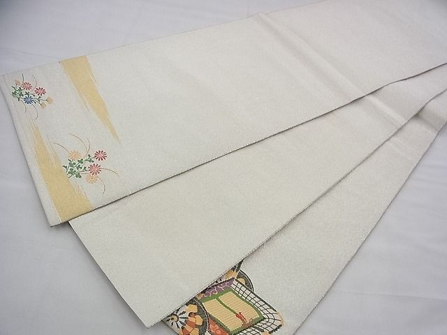 平和屋着物◎太鼓柄袋帯 御所車花文 金銀糸 逸品 BAAH9264fk