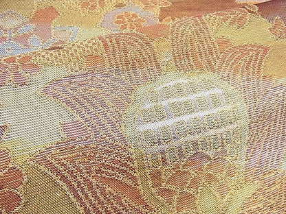 平和屋着物◎六通柄袋帯 更紗花文 金糸 逸品 BAAH9339fk