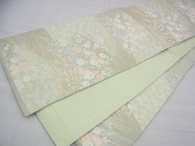 平和屋着物◎六通柄袋帯 ふくれ織 万寿菊 金糸 逸品 BAAH9348fk