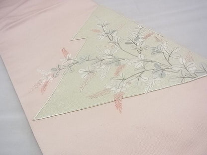 平和屋着物◎西陣 太鼓柄袋帯 駒刺繍 萩 銀糸 逸品 BAAH9367fk