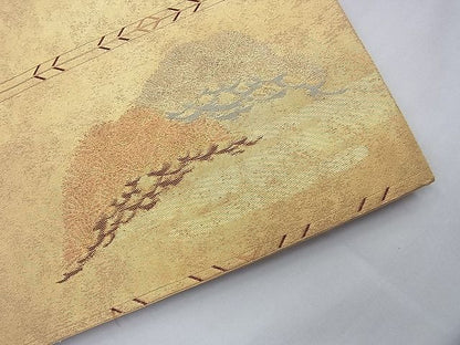平和屋着物◎六通太鼓柄袋帯 寿松錦織文 都路金錦 逸品 BAAG8965du
