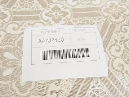 平和屋着物◎六通柄袋帯 亀甲唐花文 銀糸 正絹 逸品 AAAJ2420Aex