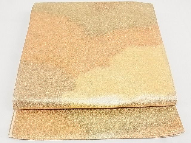 平和屋着物◎全通柄袋帯 霞文 金糸 正絹 逸品 AAAJ3679Aex
