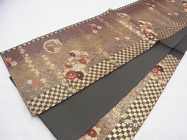 平和屋着物◎六通柄袋帯 唐織 寿香錦 金糸 引箔 逸品 BAAH8466fk