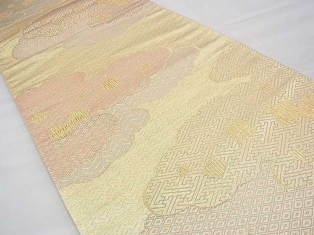 平和屋着物◎西陣 六通柄袋帯 雲取り吉祥文 金糸 逸品 BAAH8482fk