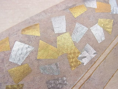平和屋着物◎西陣 太鼓柄袋帯 箔散らし 金銀彩 逸品 BAAI1607fk
