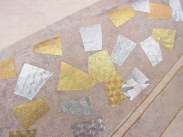 平和屋着物◎西陣 太鼓柄袋帯 箔散らし 金銀彩 逸品 BAAI1607fk