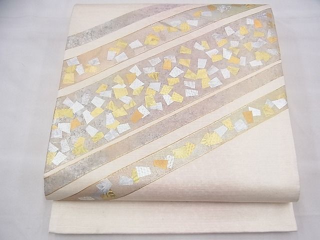 平和屋着物◎西陣 太鼓柄袋帯 箔散らし 金銀彩 逸品 BAAI1607fk