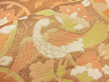 平和屋着物◎六通柄袋帯 花鳥唐草文 金糸 逸品 BAAI1626fk