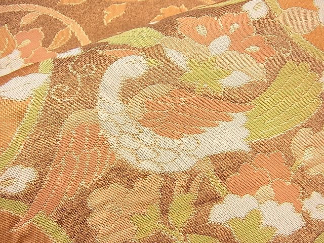 平和屋着物◎六通柄袋帯 花鳥唐草文 金糸 逸品 BAAI1626fk