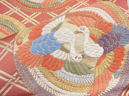 平和屋着物◎六通柄袋帯 唐織 鳳凰丸文 金糸 逸品 BAAI1628fk