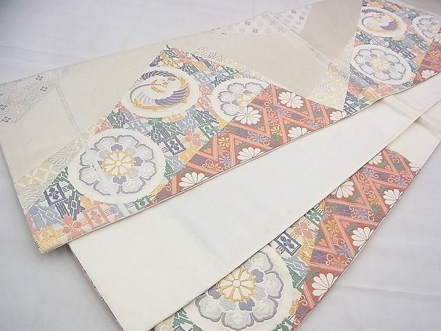 平和屋着物◎六通柄袋帯 唐織 鳳凰有職花文 金銀糸 逸品 BAAI1625fk