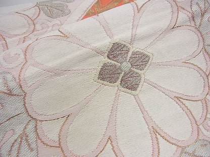 平和屋着物◎佐賀錦 六通柄袋帯 唐織 七宝花菱文 金銀糸 逸品 BAAI1649fk