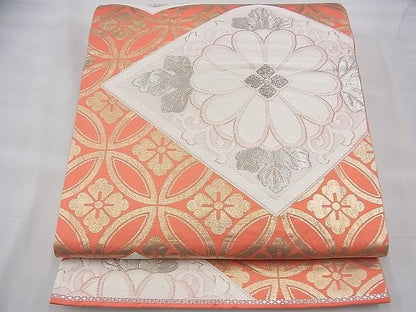 平和屋着物◎佐賀錦 六通柄袋帯 唐織 七宝花菱文 金銀糸 逸品 BAAI1649fk
