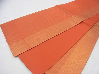 平和屋着物◎六通柄 本袋帯 花唐草間道 金糸 逸品 BAAI1657fk