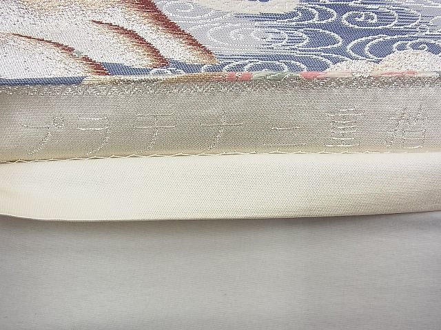 平和屋着物◎六通柄袋帯 唐織 御所車御苑文 プラチナ二重箔 逸品 BAAI1654fk