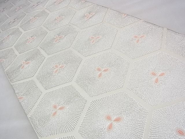 平和屋着物◎六通柄袋帯 唐織 若松亀甲文様 銀糸 逸品 BAAI1663fk