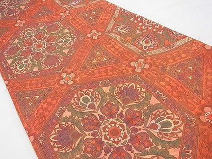 平和屋着物◎西陣 山下織物謹製 六通柄袋帯 更紗亀甲花文 逸品 BAAI1653fk