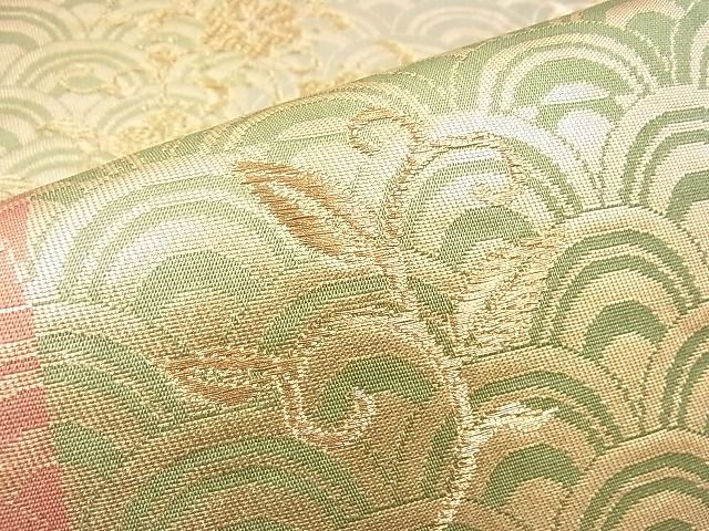 平和屋着物◎六通柄袋帯 青海波花唐草文 金糸 逸品 BAAI1670fk