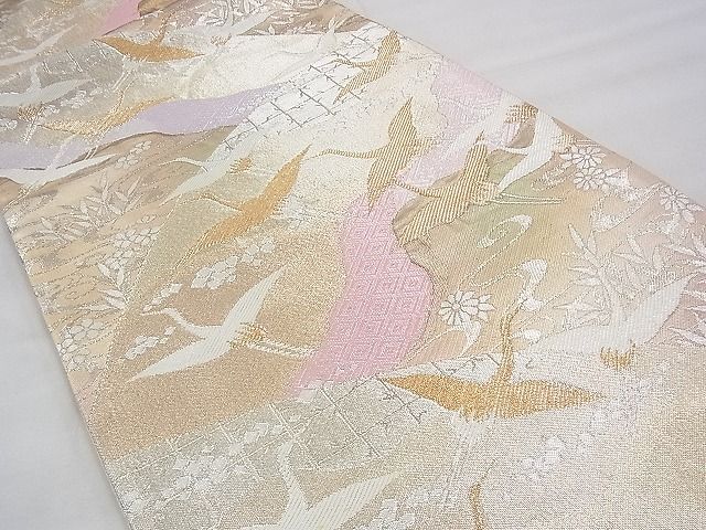 平和屋着物◎九百佐賀錦 六通柄袋帯 彩光悦 金銀糸 逸品 BAAI1692fk