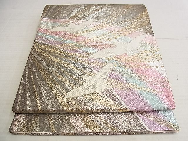 平和屋着物◎六通柄袋帯 飛鳥文 金銀糸 正絹 逸品 AAAJ5828Apf
