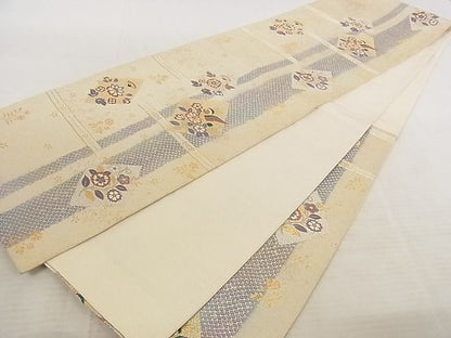平和屋着物◎六通柄袋帯 唐織 花鳥文 金糸 正絹 逸品 AAAJ5816Apf