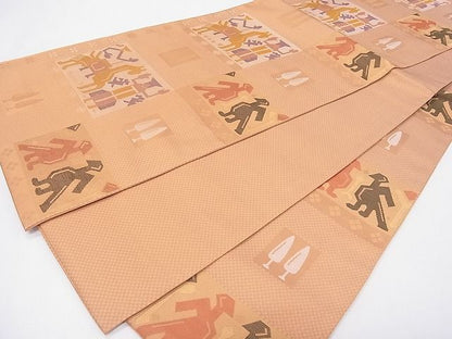 平和屋着物◎六通柄袋帯 動物吉祥文 逸品 CAAG0701fb
