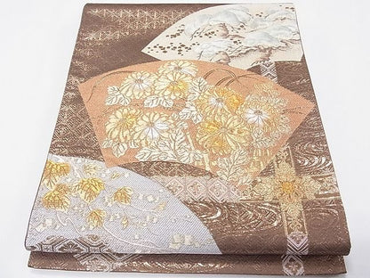平和屋着物◎太鼓柄袋帯 唐織 地紙花文 金糸 逸品 CAAG8802fb