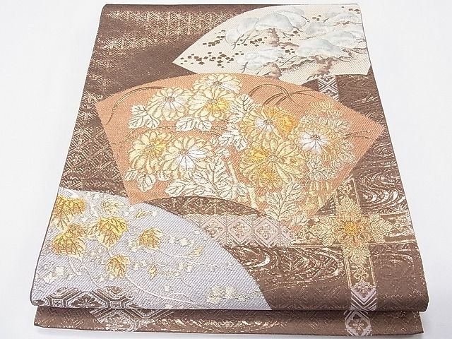 平和屋着物◎太鼓柄袋帯 唐織 地紙花文 金糸 逸品 CAAG8802fb