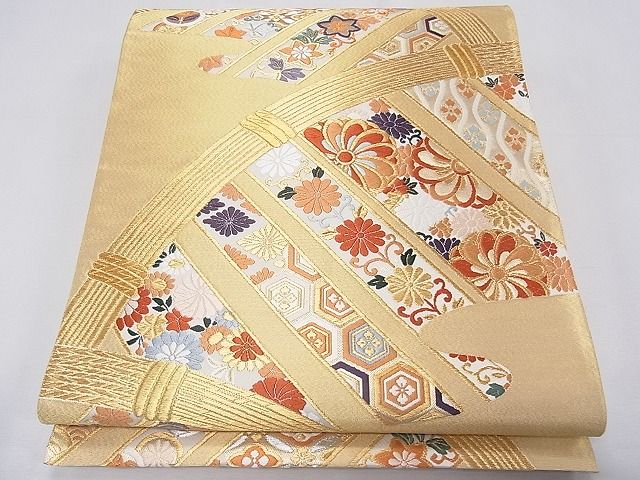 平和屋着物◎六通柄袋帯 唐織 籬草花文 金銀糸 逸品 CAAG0792fb