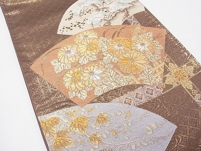 平和屋着物◎太鼓柄袋帯 唐織 地紙花文 金糸 逸品 CAAG8802fb