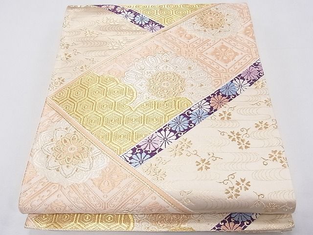 平和屋着物◎六通柄袋帯 唐織 切嵌花文 金糸 逸品 CAAG8819fb
