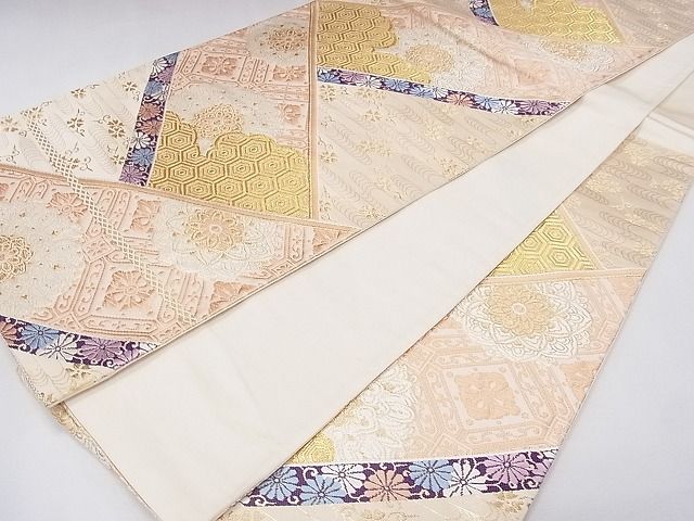 平和屋着物◎六通柄袋帯 唐織 切嵌花文 金糸 逸品 CAAG8819fb